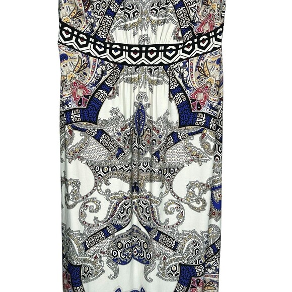 Chico's Womens Maxi Dress Size 2 Large Paisley Beach Vacation Stretch Slit Nwt - Picture 10 of 12